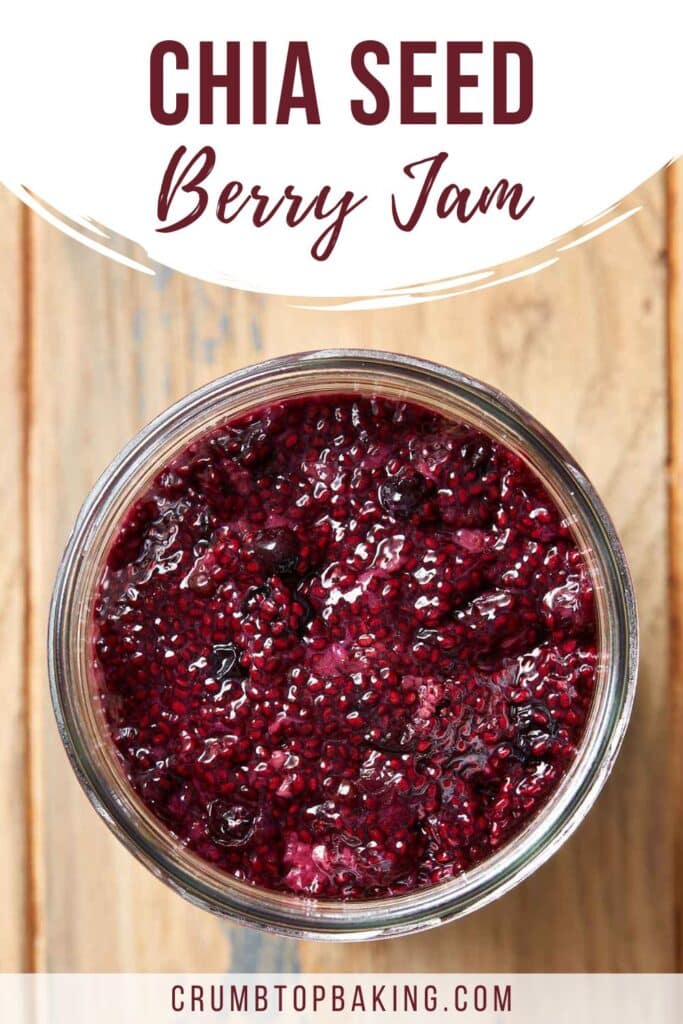 Pinterest image for chia seed berry jam.