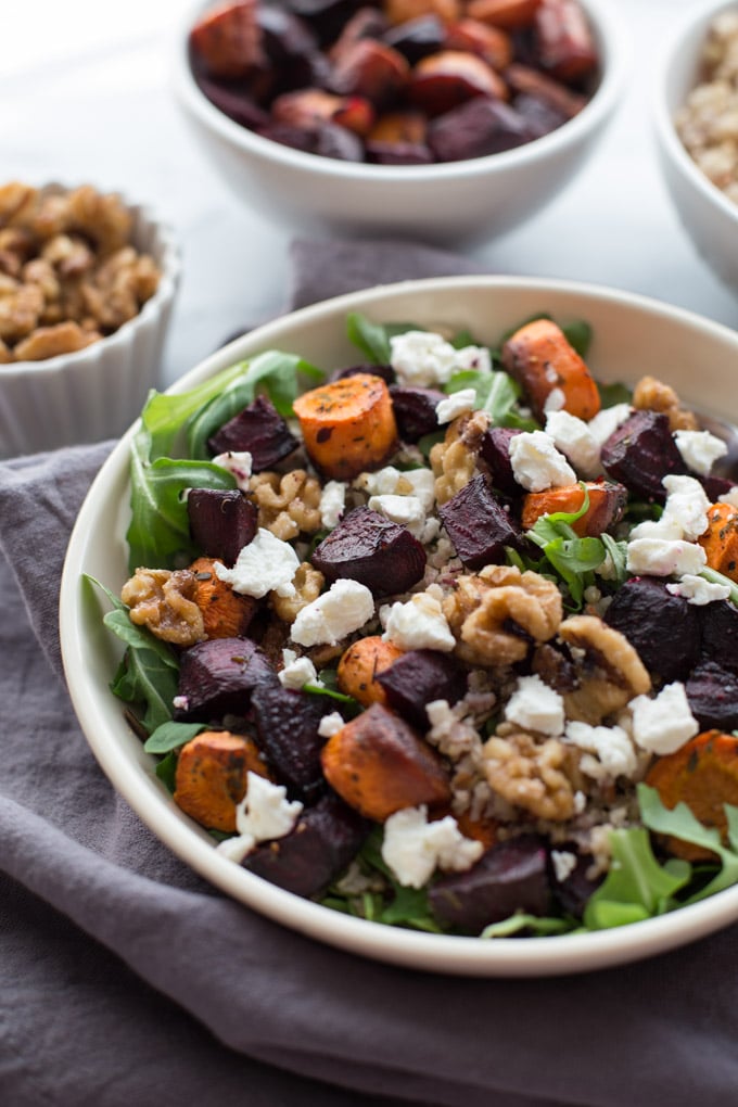 Balsamic Roasted Beet Salad with Maple Walnuts Crumb Top Baking
