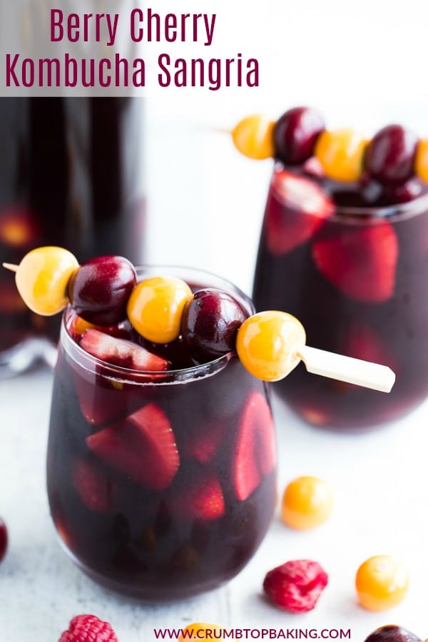 Pinterest image for kombucha sangria.