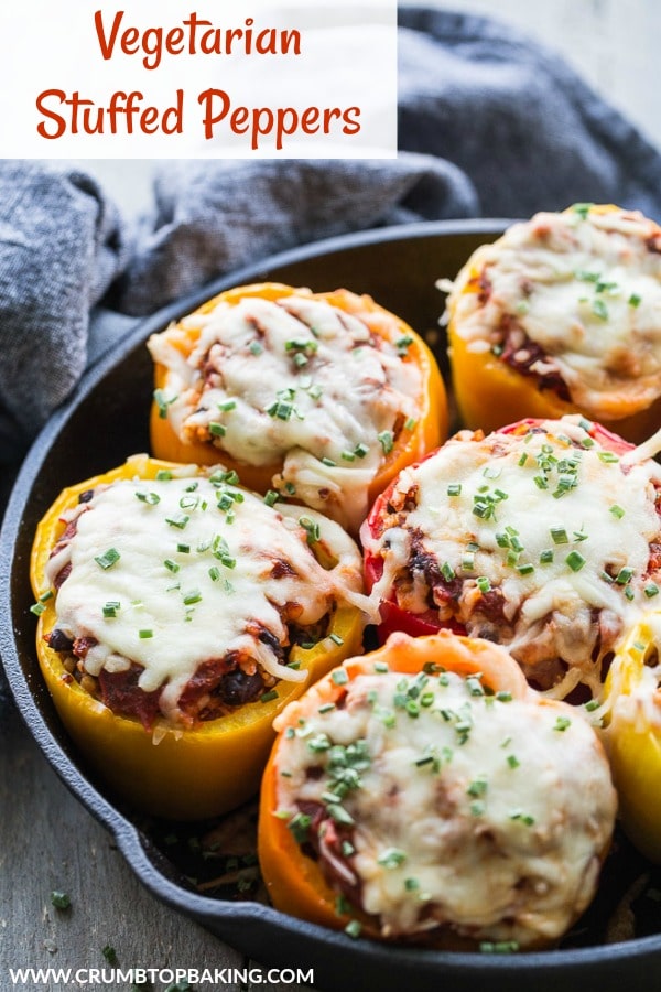 Pinterest image for Vegetarian Stuffed Peppers.