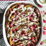 Pinterest image for Cranberry Pumpkin French Toast Bake.