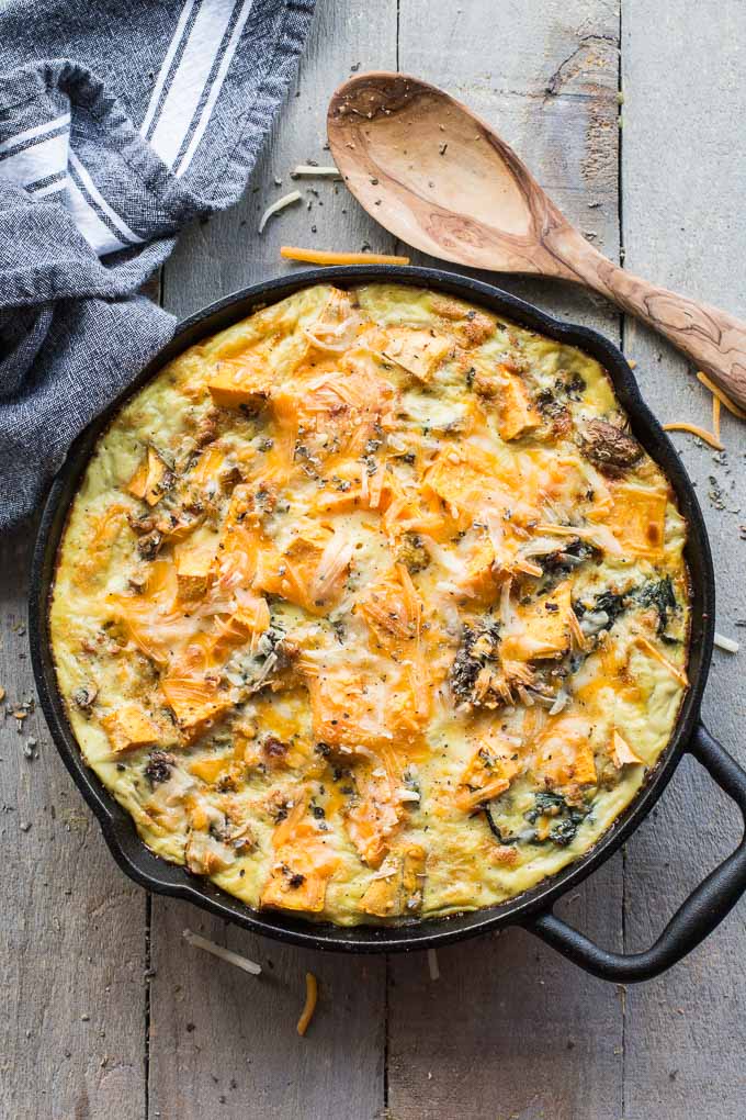 Sweet Potato Breakfast Casserole (with Ground Turkey and Eggs) Crumb Top Baking
