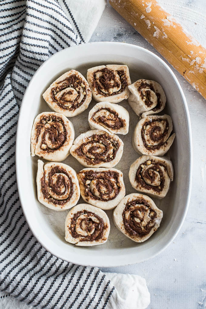 Chocolate Hazelnut Caramel Rolls Crumb Top Baking