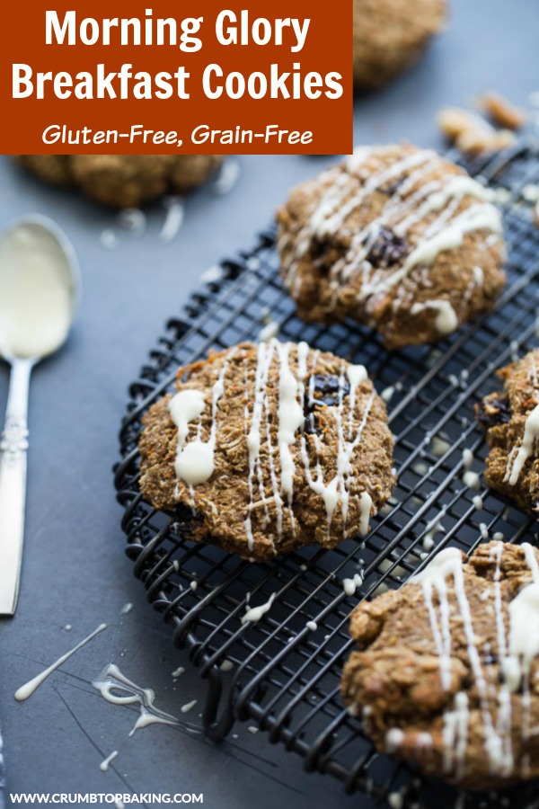 Pinterest image for Morning Glory Breakfast Cookies.