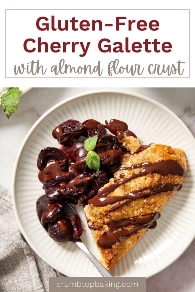 Pinterest image for cherry galette with almond flour crust.
