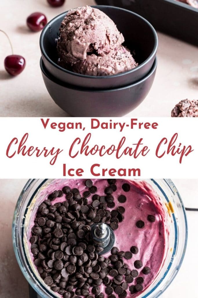Pinterest image for Vegan Cherry Ice Cream.