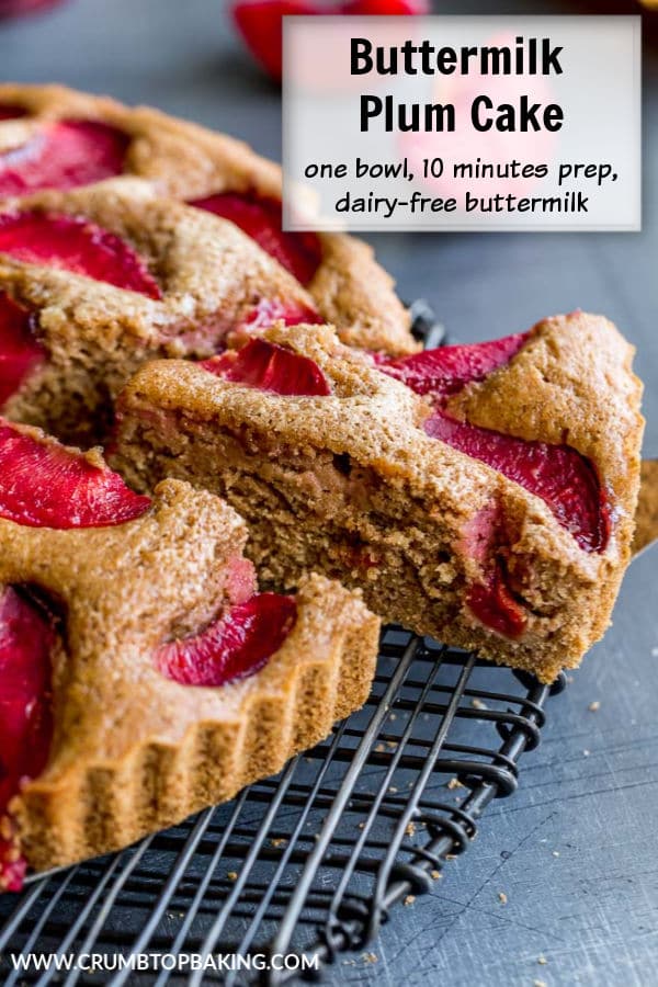 Pinterest image for Buttermilk Plum Cake.