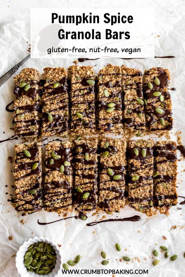 Pinterest image for Pumpkin Spice Granola Bars.