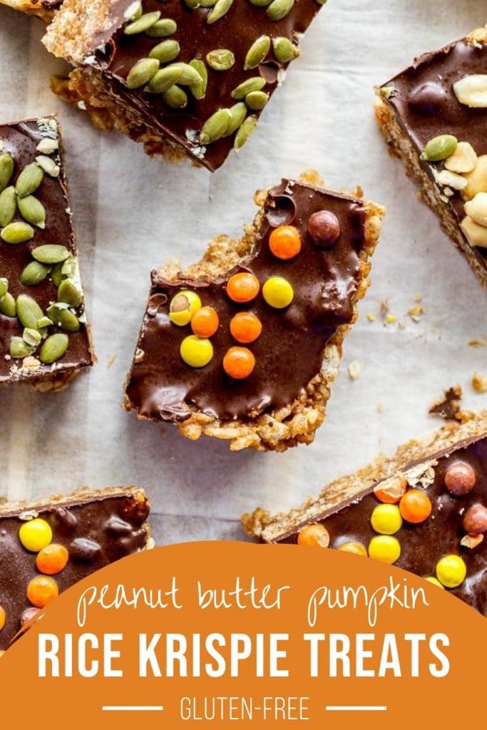 Pinterest image for Pumpkin Spice Rice Krispie Treats - short pin.