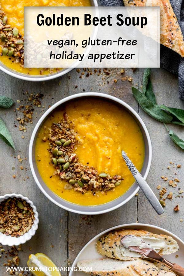 Pinterest image for Golden Beet Soup.
