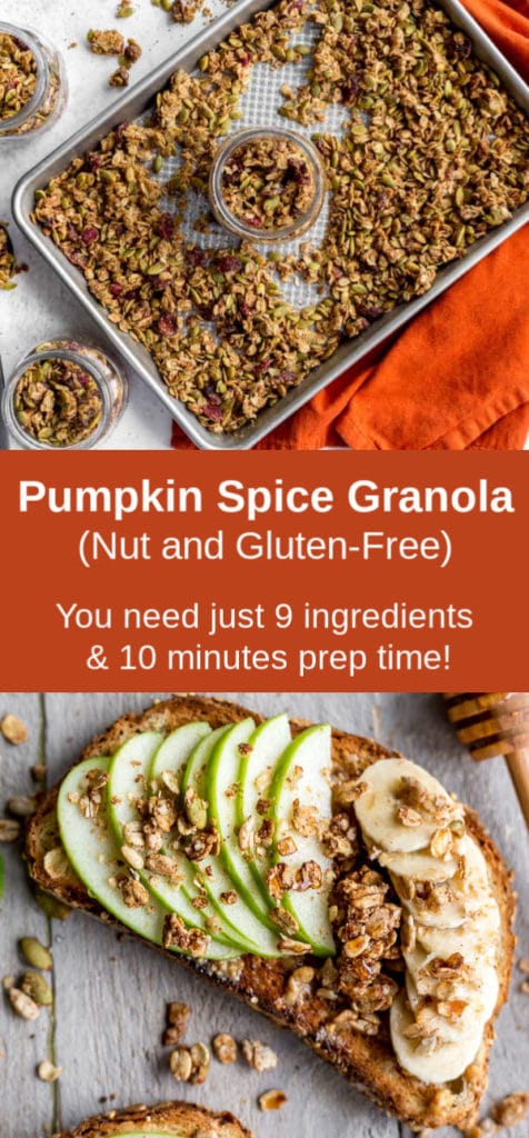 Pinterest image for Pumpkin Spice Granola - long pin.