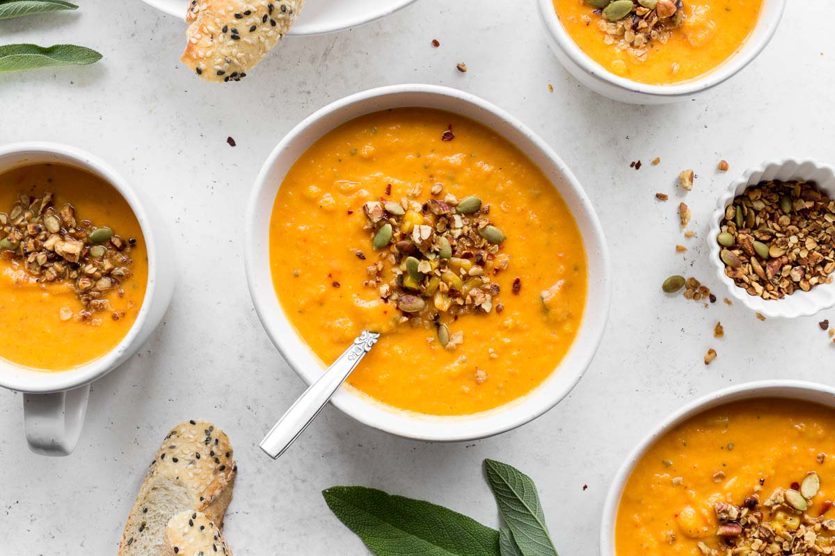 Roasted Red Pepper and Butternut Squash Soup (Dairy-Free)