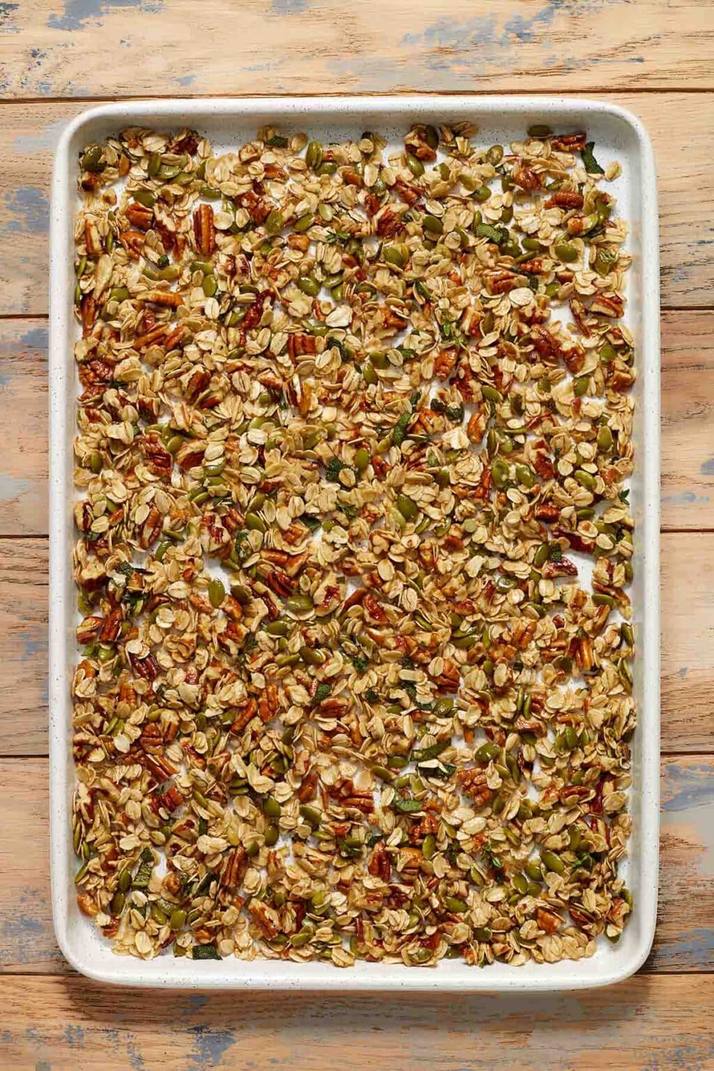 Savory Granola with Pecans Crumb Top Baking