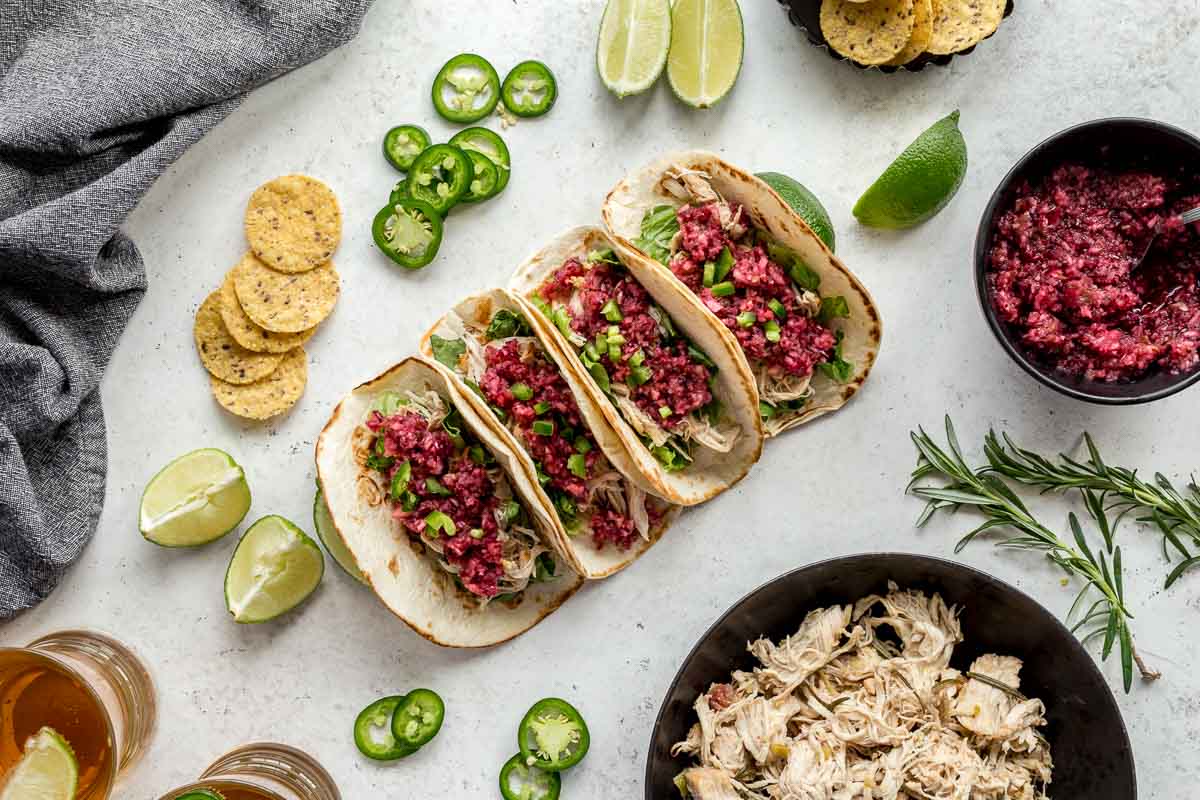 Slow Cooker Chicken Tacos with Apples and Cranberries Crumb Top Baking