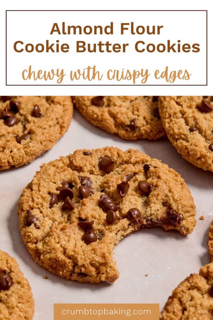Pinterest image for almond flour cookie butter cookies.