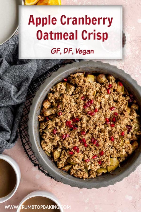 Pinterest image for Apple Cranberry Oatmeal Crisp.