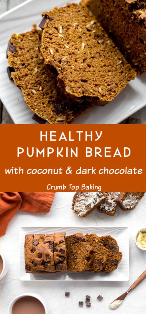 Pinterest image for Healthy Pumpkin Bread - long pin 2.