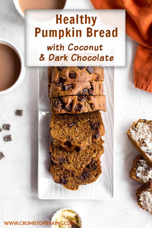 Pinterest image for Healthy Pumpkin Bread - short pin.