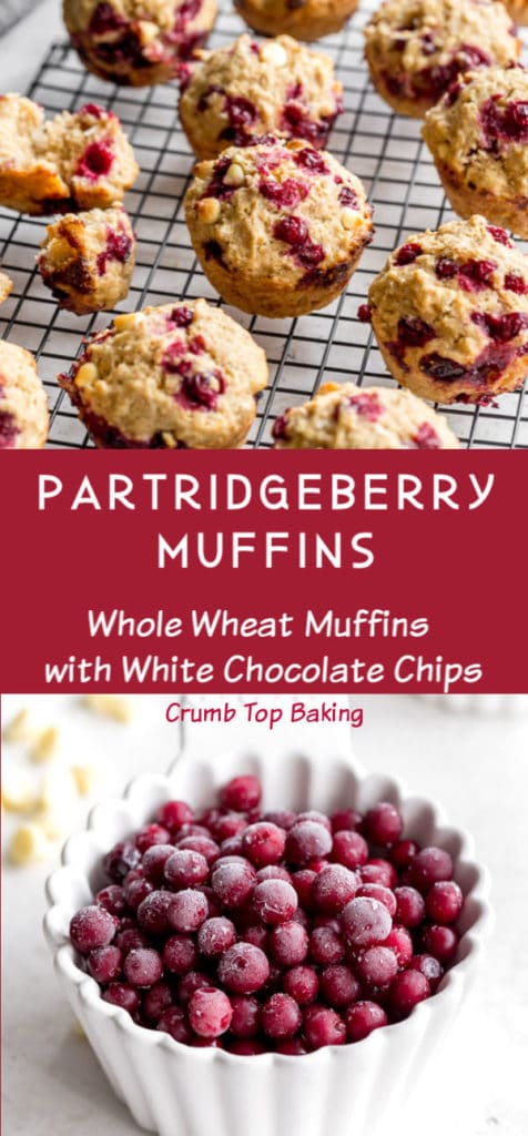 Pinterest image for Partridgeberry Muffins - long pin.