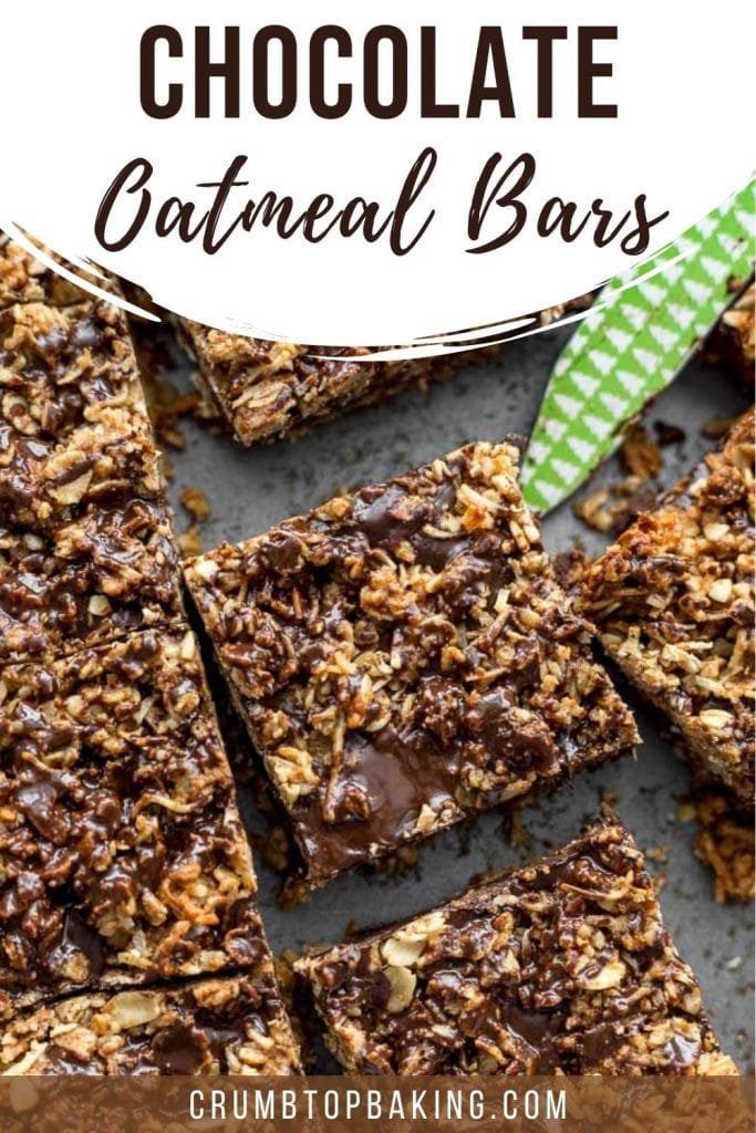 Pinterest image for Chocolate Oat Bars - short pin 1.