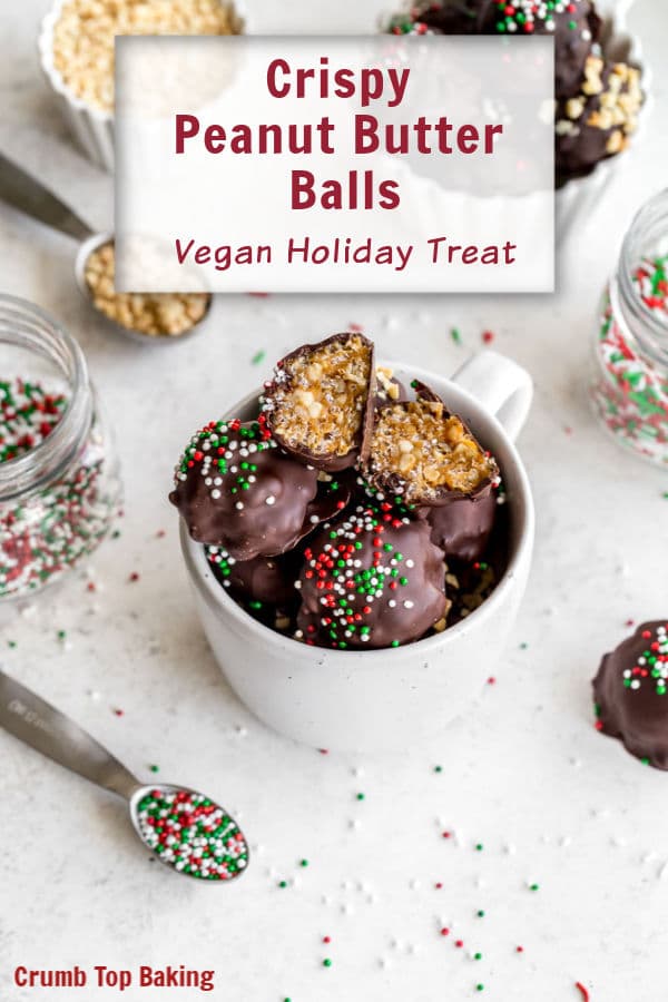 Pinterest image for Crispy Peanut Butter Balls - short pin.