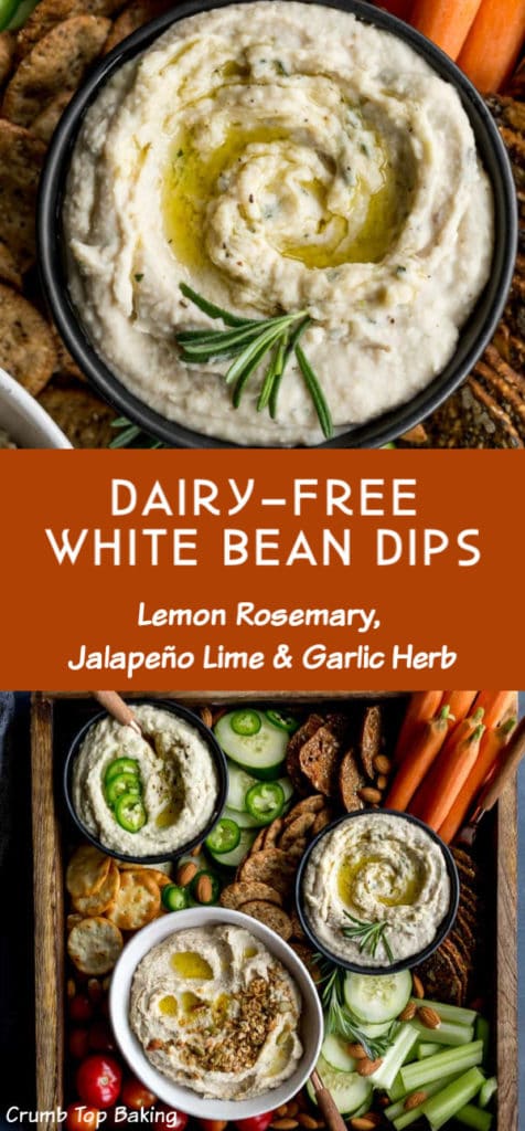 Pinterest image for White Bean Dip - long pin 1.