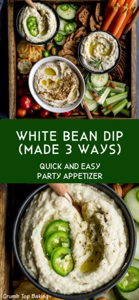 Pinterest image for White Bean Dip - long pin 4.