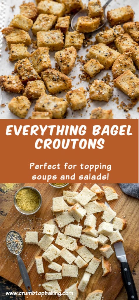 Pinterest image for Everything Bagel Croutons - long pin 2.