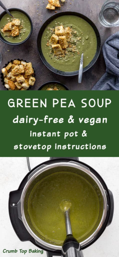 Pinterest image for Green Pea Soup - long pin 1.
