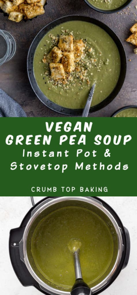 Pinterest image for Green Pea Soup - long pin 2.