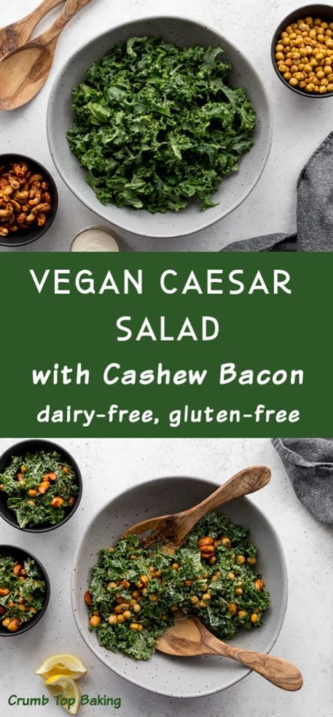 Pinterest image for Vegan Caesar Salad - long pin 2.