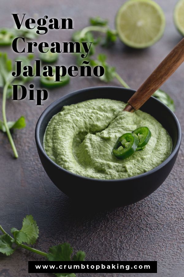 Pinterest image for jalapeño cilantro dip.