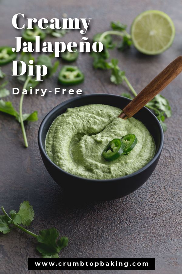 Pinterest image for creamy jalapeño dip.