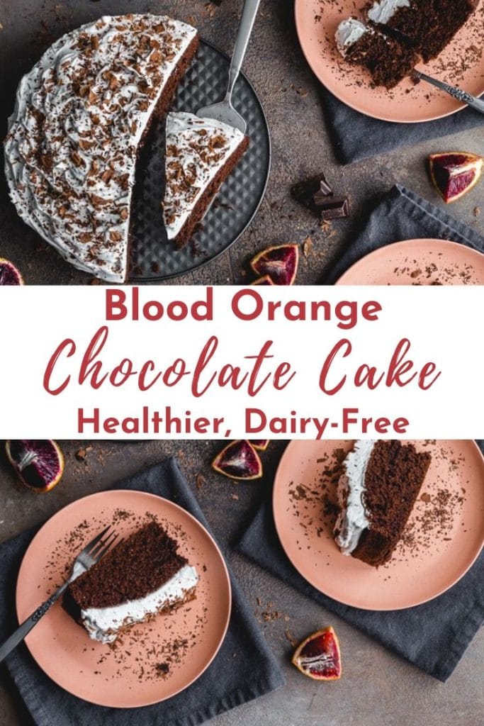 Pinterest image for blood orange chocolate cake - collage pin 2.