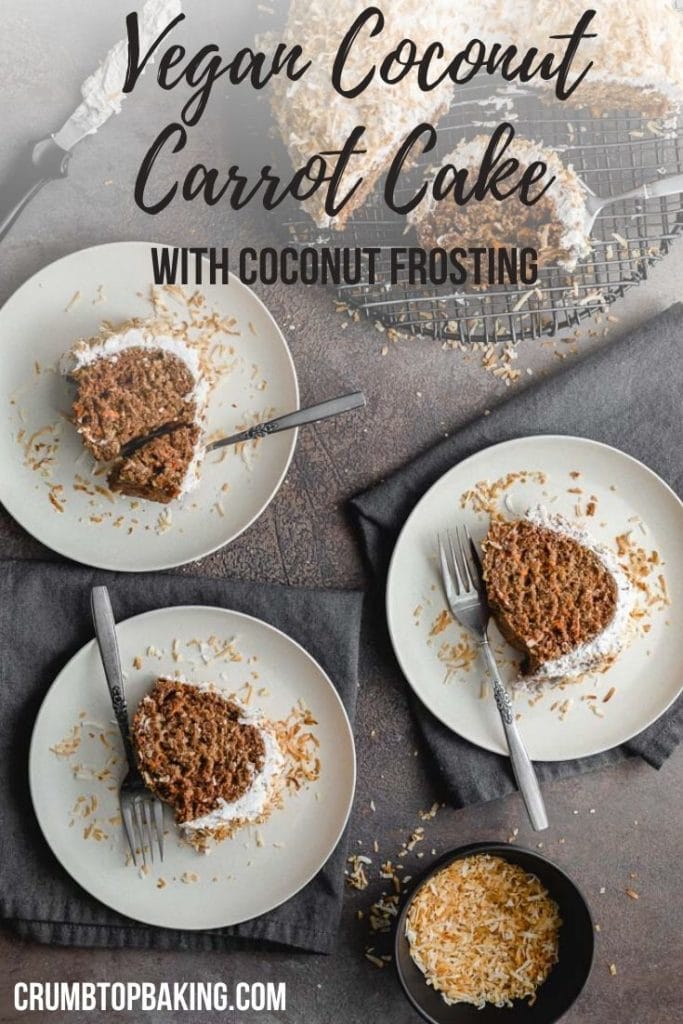 Pinterest image for Vegan Coconut Carrot Cake.