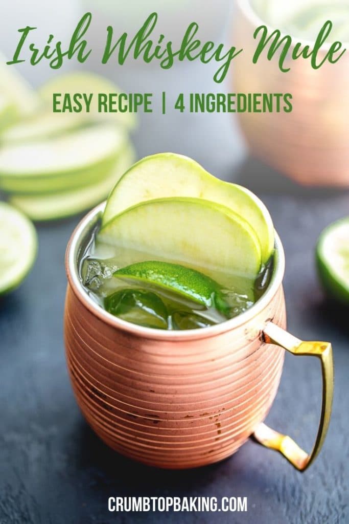 Pinterest image for green apple Irish mule recipe.