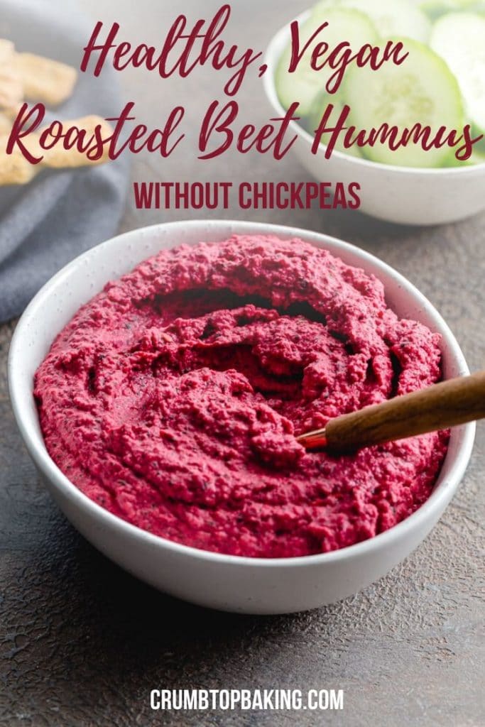 Pinterest image for Roasted Beet Hummus - short pin.