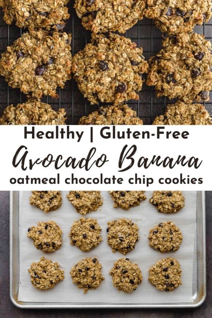 Pinterest image for avocado banana cookies - pin 1.