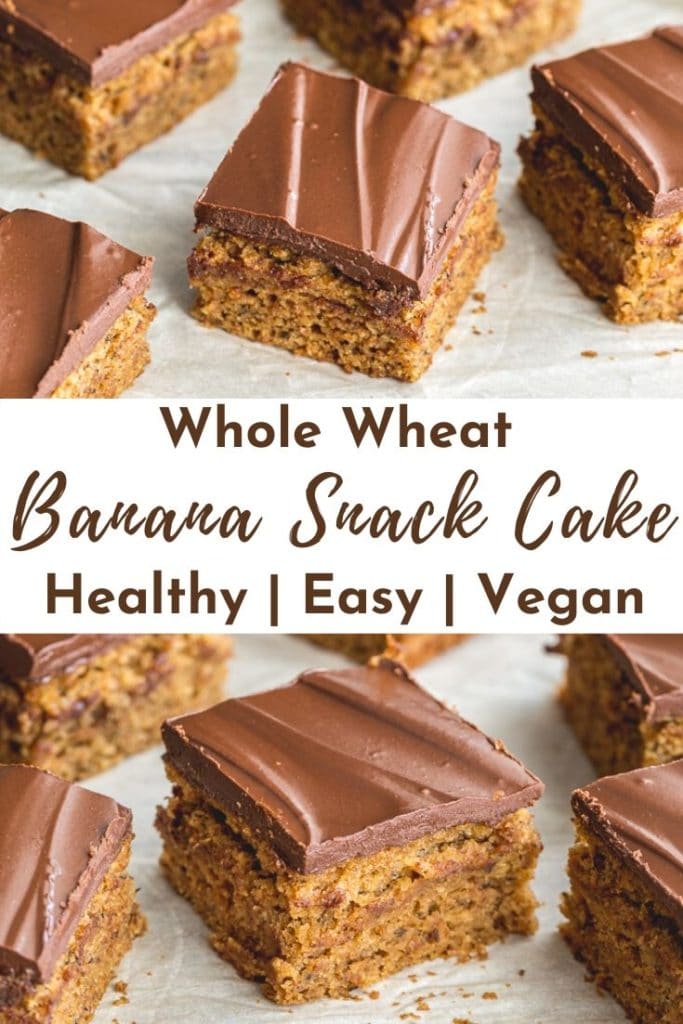 Pinterest image for Banana Snack Cake - pin 1.