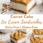 Pinterest image for carrot cake ice cream sandwiches - collage pin.