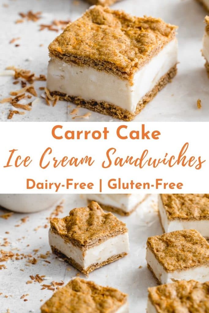 Pinterest image for carrot cake ice cream sandwiches - collage pin.