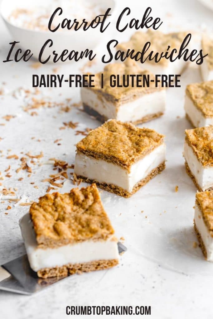 Pinterest image for carrot cake ice cream sandwiches - short pin.