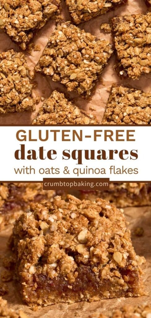 Pinterest image for date squares - long pin with 2 images.
