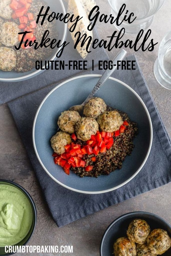Pinterest image for Honey Garlic Turkey Meatballs - short pin.