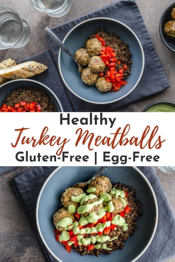 Pinterest image for Honey Garlic Turkey Meatballs - collage pin.