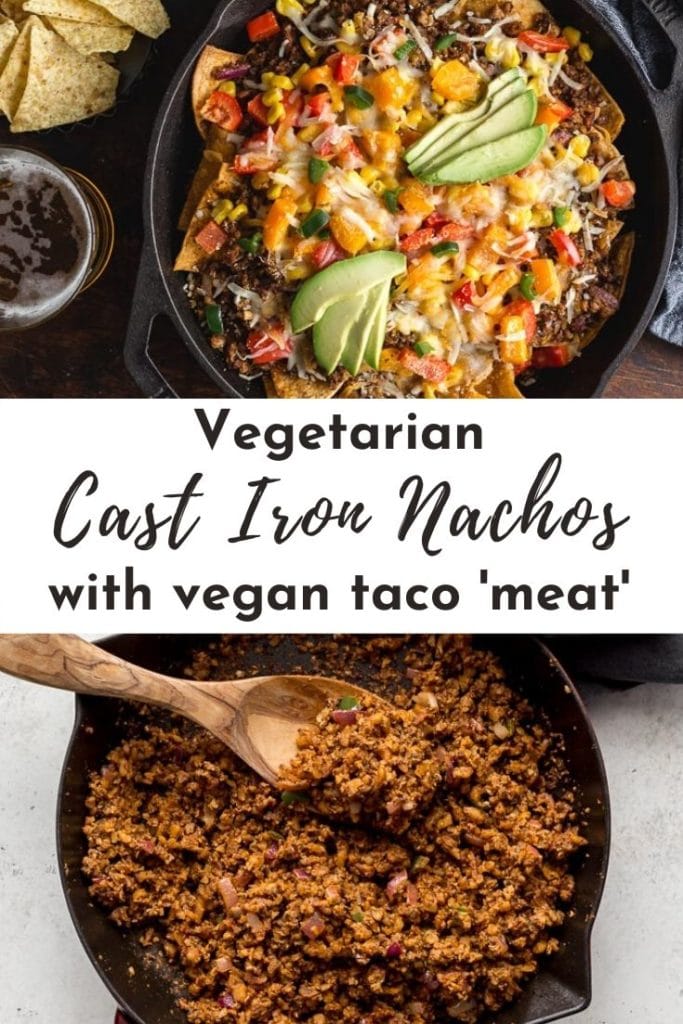 Pinterest image for Loaded Veggie Nachos - pin image 1.