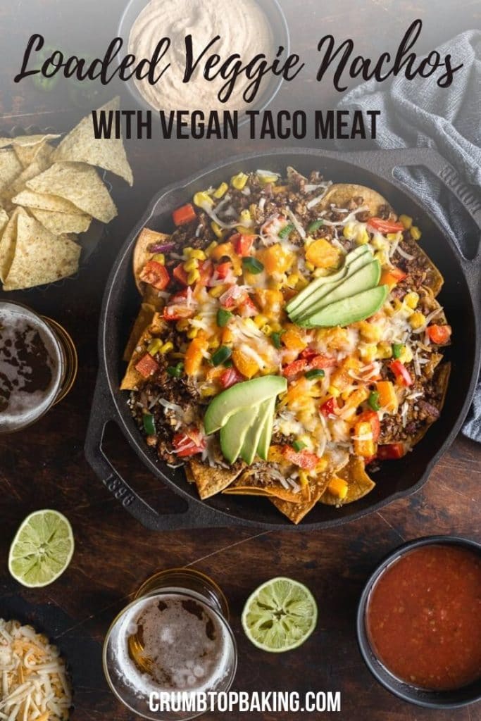 Pinterest image for Loaded Veggie Nachos - pin image 2.