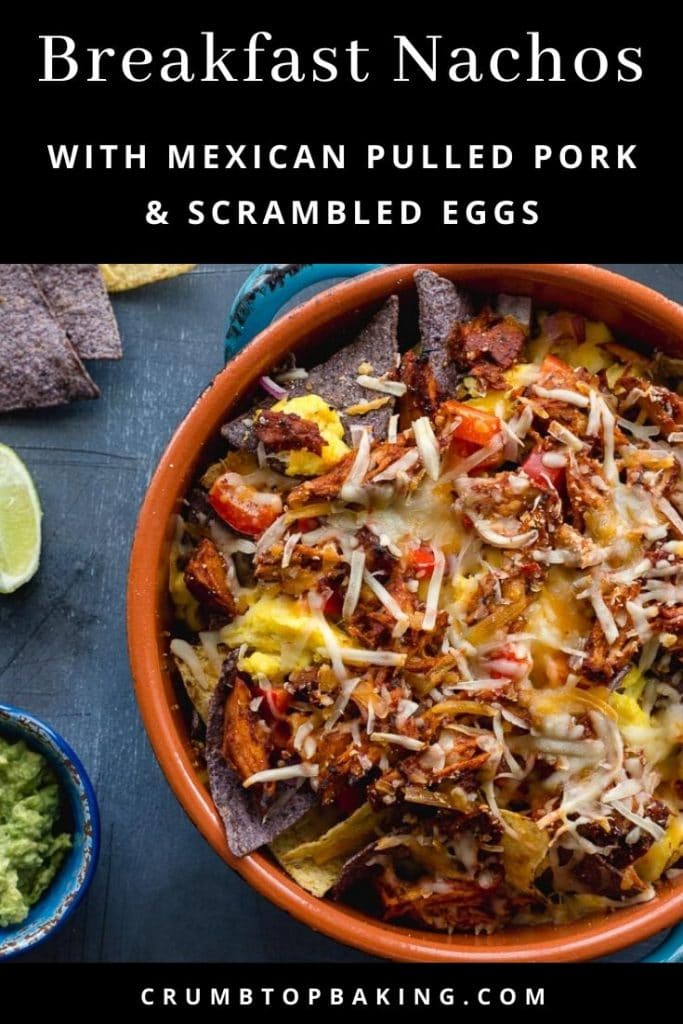 Pinterest image for Pulled Pork Breakfast Nachos - Pin 1.