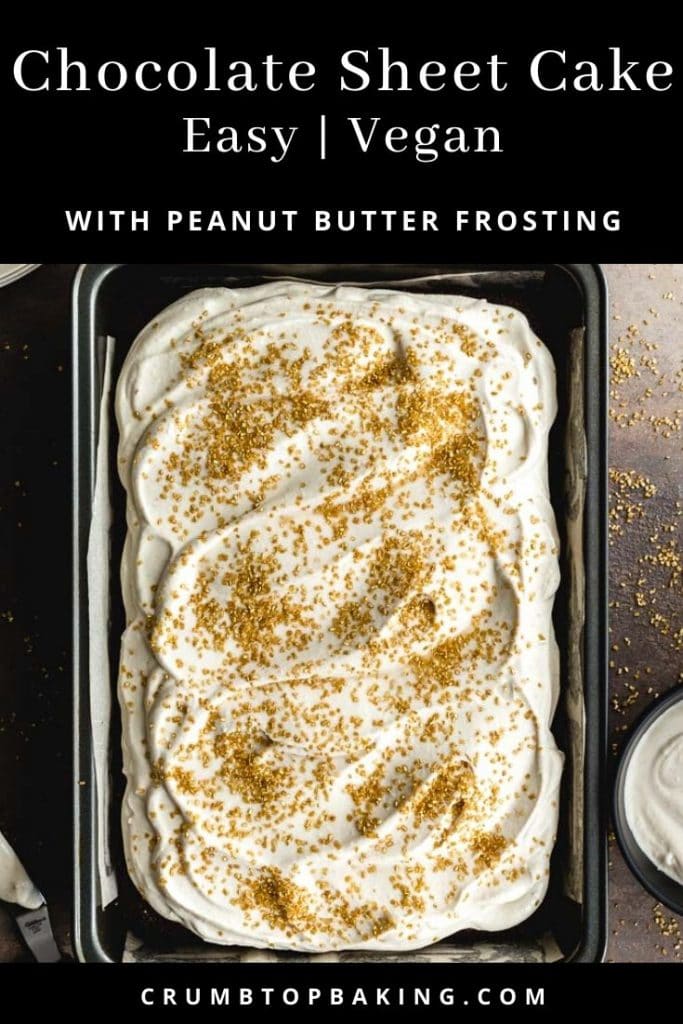 Pinterest image for Easy Chocolate Sheet Cake - pin image 1.