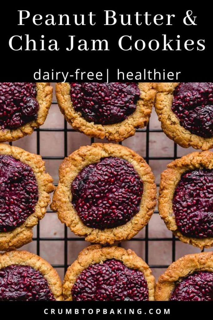 Pinterest image for peanut butter and jam cookies - pin 2.